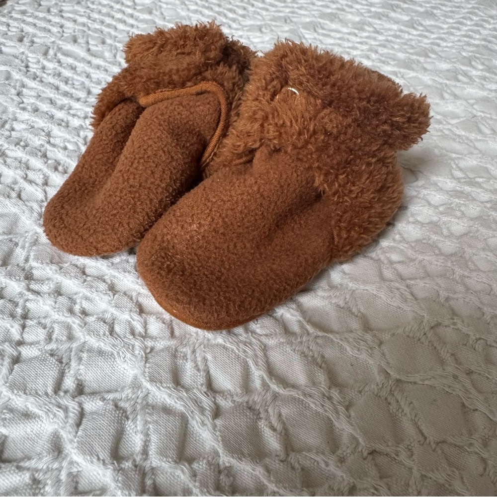 Robeez Brown Plush Baby Walker Shoes
